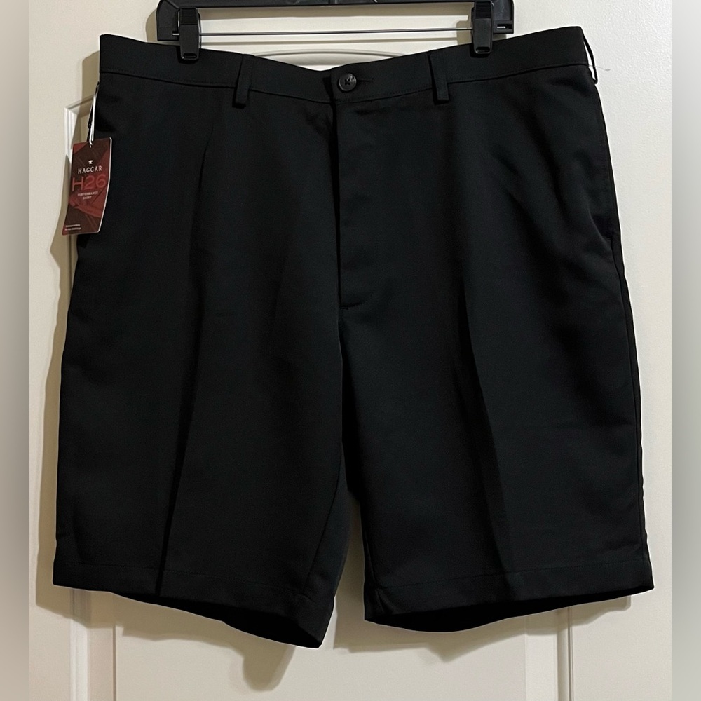 NWT Haggar H26 Men's Black Performance Shorts Moisture Wicking Size 40